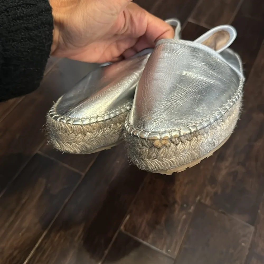 Love Moschino silver espadrilles size 37